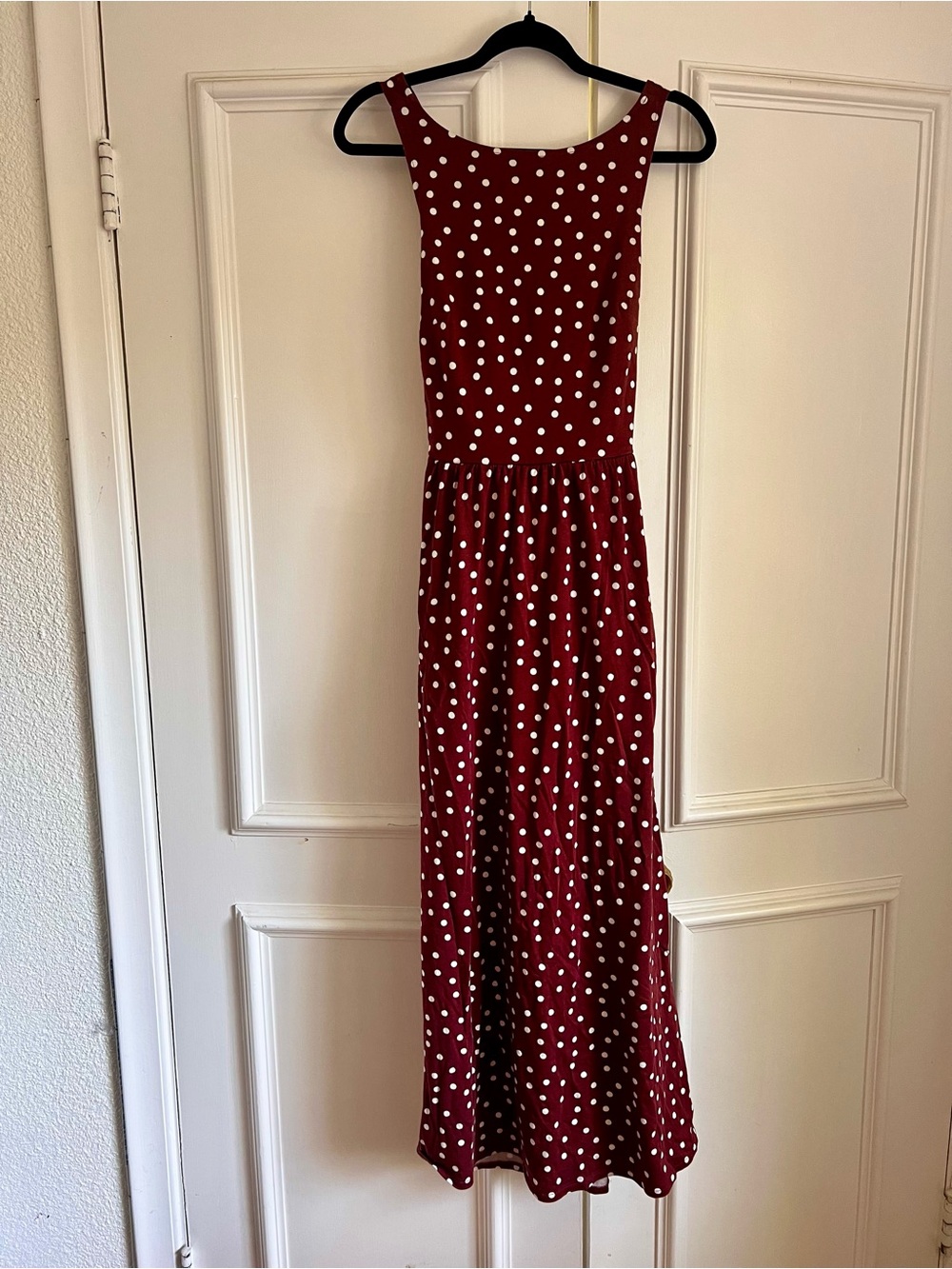 Boden Red Polka Dot Sleeveless Maxi Dress